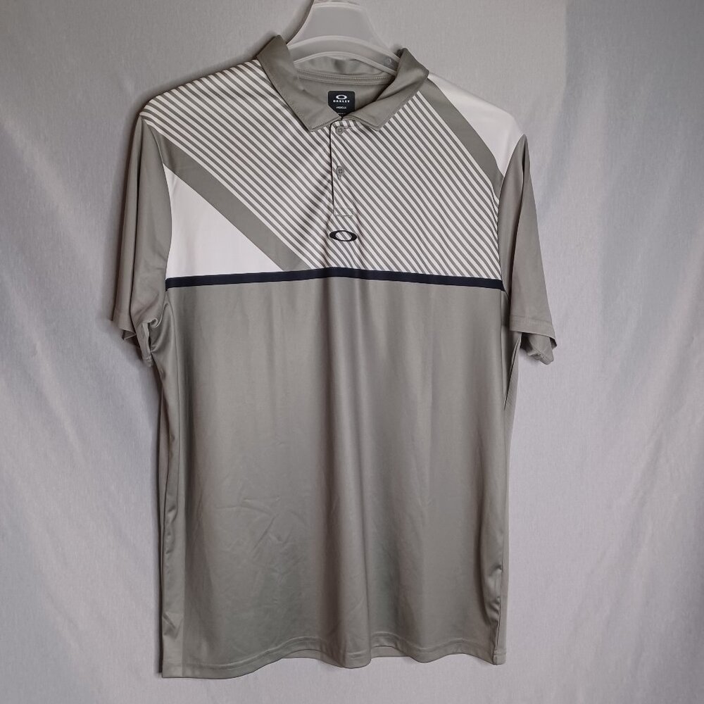 Oakley Hydrolix Shirt Mens XLarge Gray Short Sleeve Regular Fit Athleisure Wear